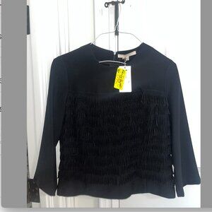 black shirt with flinges